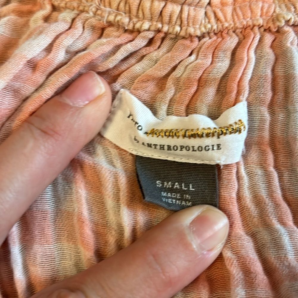 ANTHROPOLOGIE THE BETTE BABYDOLL PEASANT BLOUSE IN CORAL PINK SIZE SMALL EUC - Picture 9 of 10